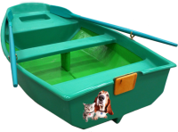 a green rowboat